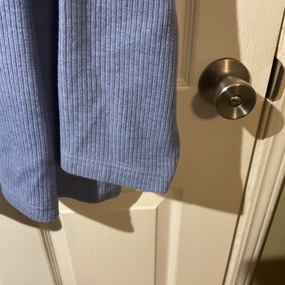 Fashion Bug Light Blue Ribbed Long Sleeve Henley Top - Picture 4 of 6